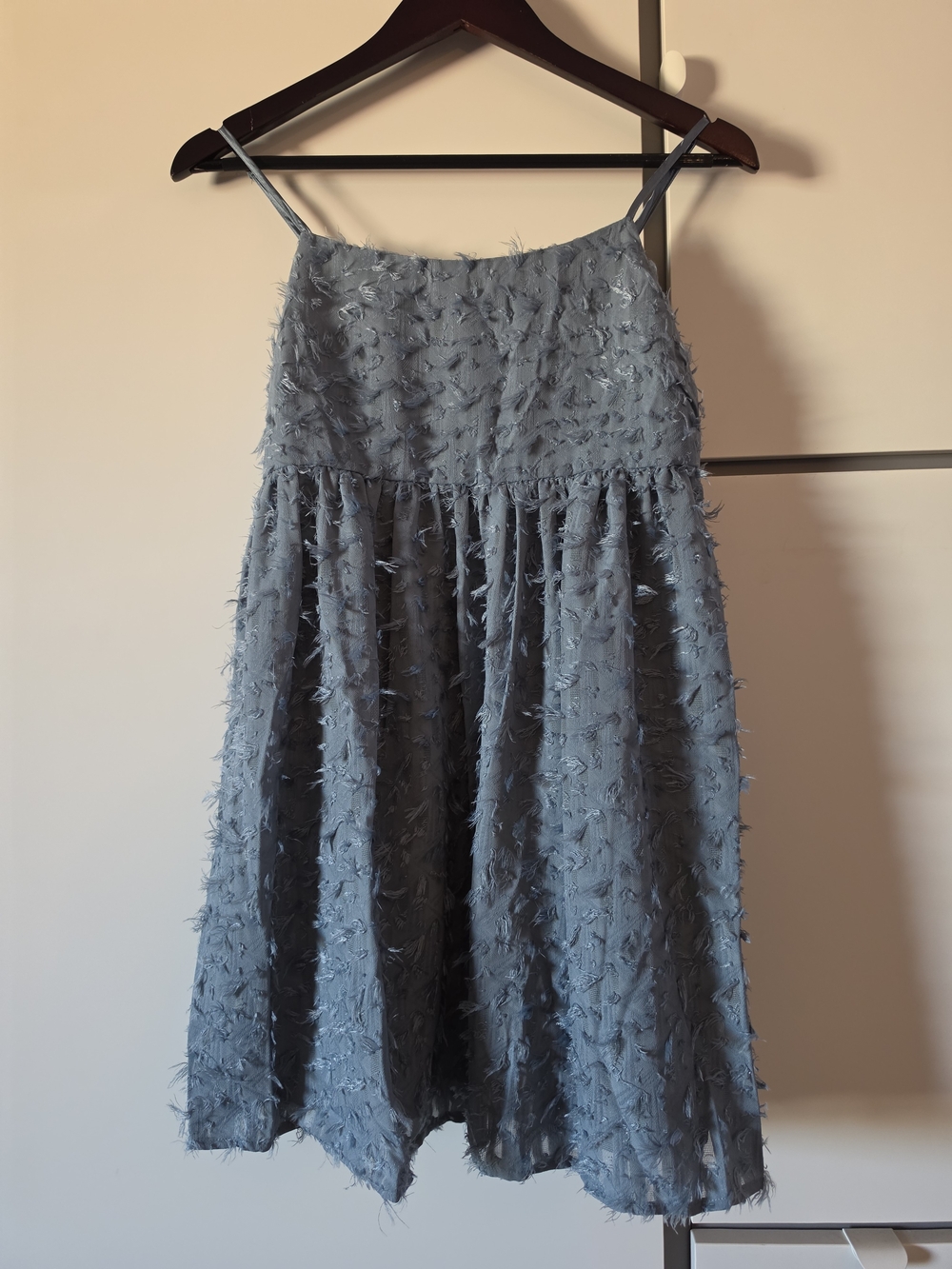 Dusty Blue Spaghetti Strap Dress With Pockets
